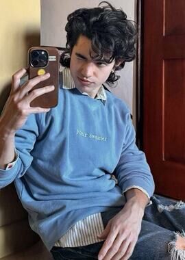 Conan Grey Heather Blue Crew Neck "your sweater" Graphic, Limited edition Large